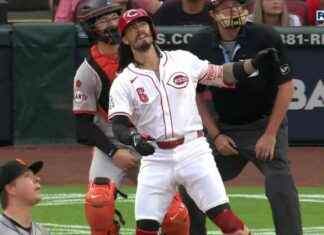 Jonathan India conecta un jonrón en solitario hacia el jardín izquierdo, ampliando la ventaja de los Rojos news-04082024-030752