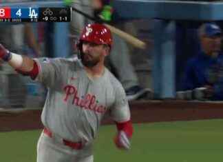 Kyle Schwarber golpea su tercer jonrón de la noche, ampliando la ventaja de los Phillies sobre los Dodgers news-08082024-100523