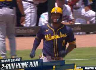 Jackson Chourio de Brewers conecta segundo jonrón contra Braves, amplía ventaja. news-08082024-220950