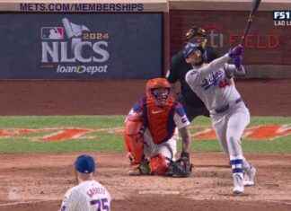 Andy Pages conecta un jonrón de tres carreras, su segundo del juego, reduciendo el déficit de los Dodgers ante los Mets. news-19102024-022943