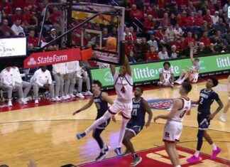 Dylan Harper detiene a Ace Bailey para extender la ventaja de Rutgers sobre Monmouth. news-16112024-041310